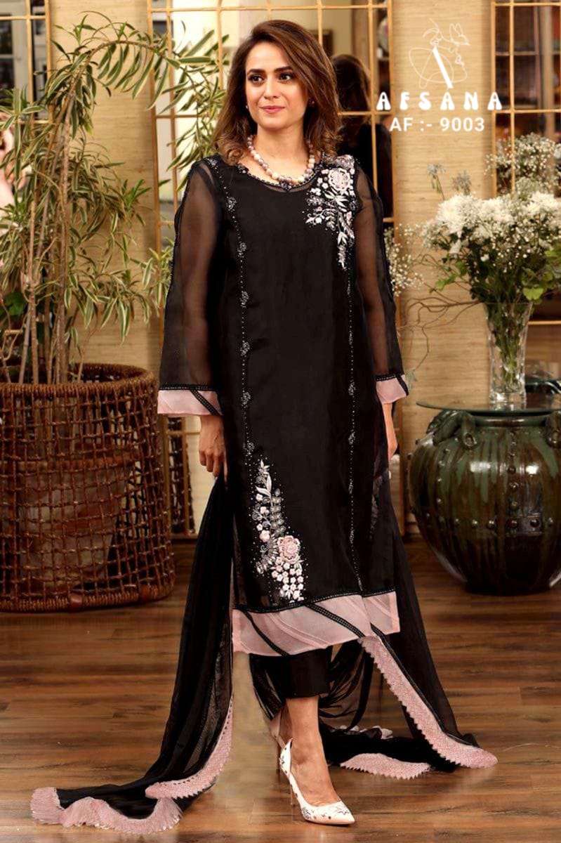 afsana 9003 georgette full stitch 3 piece salwar suit