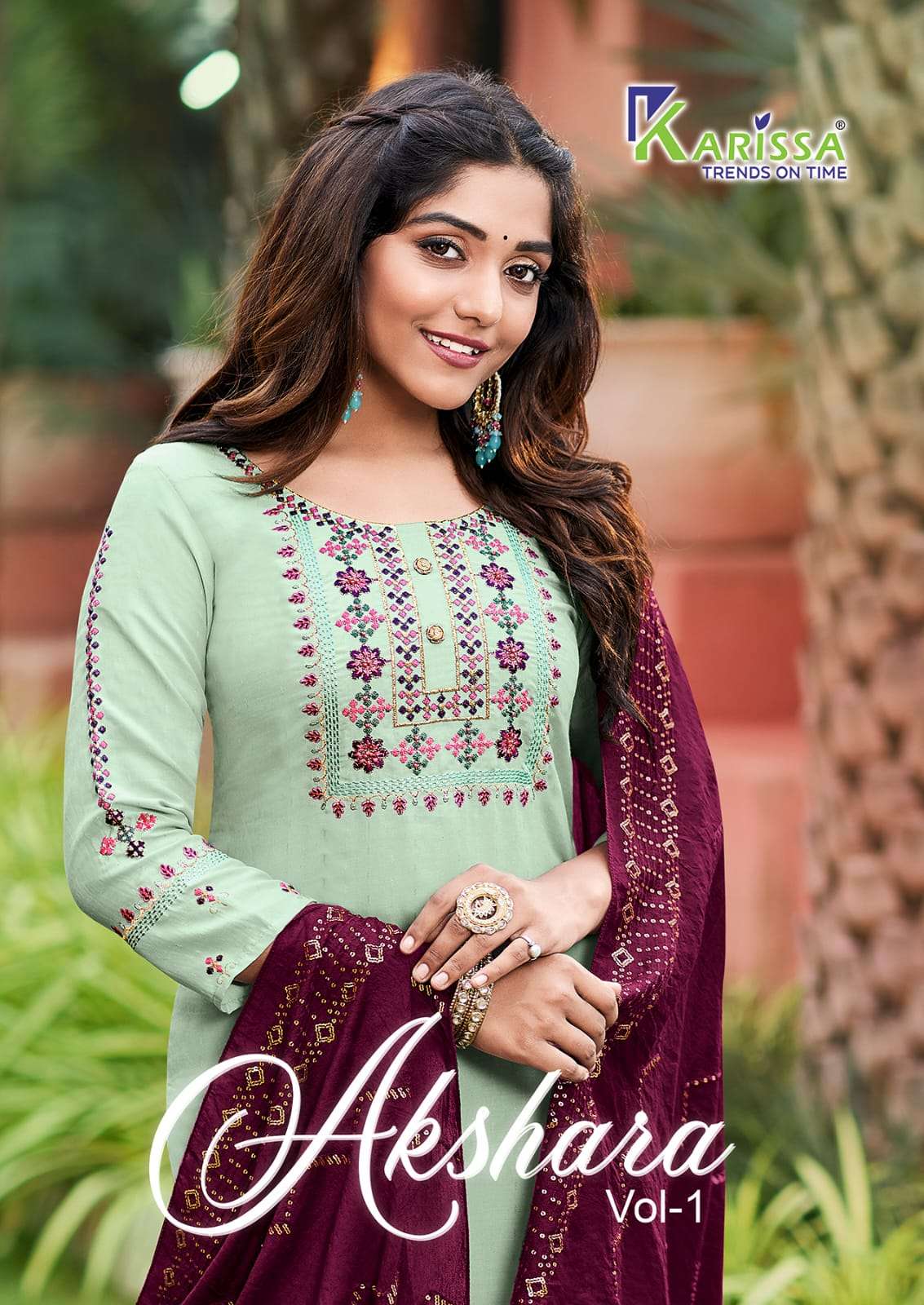 akshara vol 1 by karissa viscose chiffon readymade salwar kameez