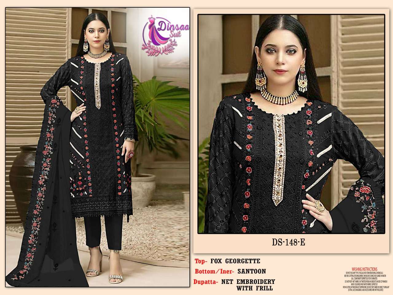 dinsaa suit 148 ef pakistani designer suit wholesaler