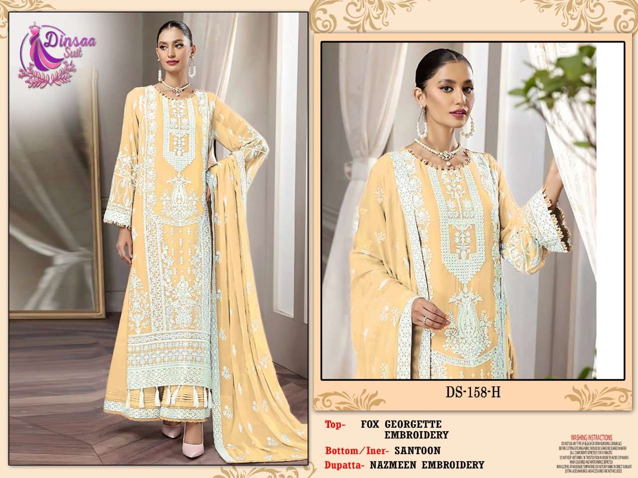 dinsaa suit 158 efgh georgette pakistani stylish suits