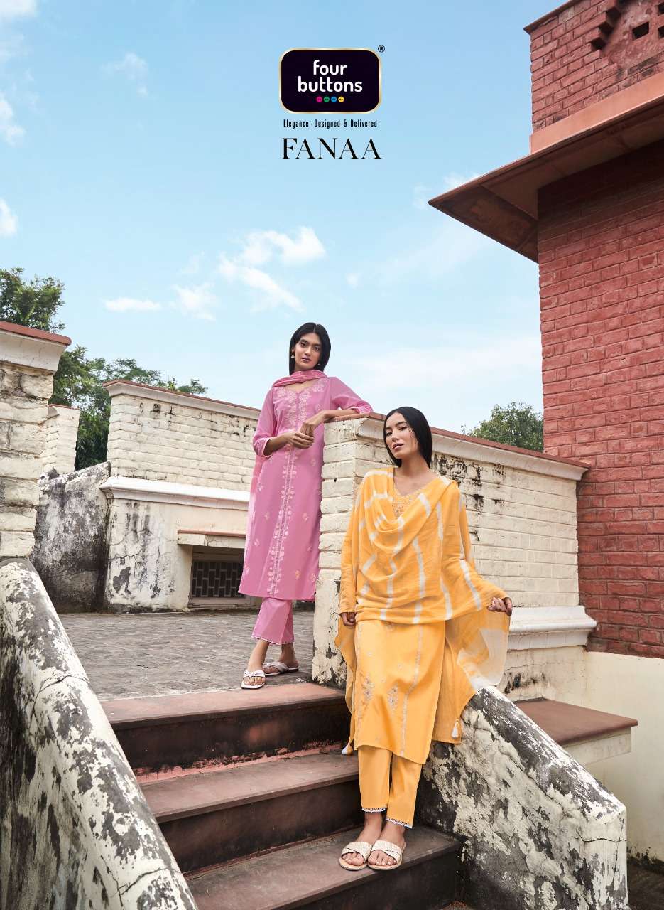 fanaa by four buttons pure cotton readymade 3 piece salwar kameez