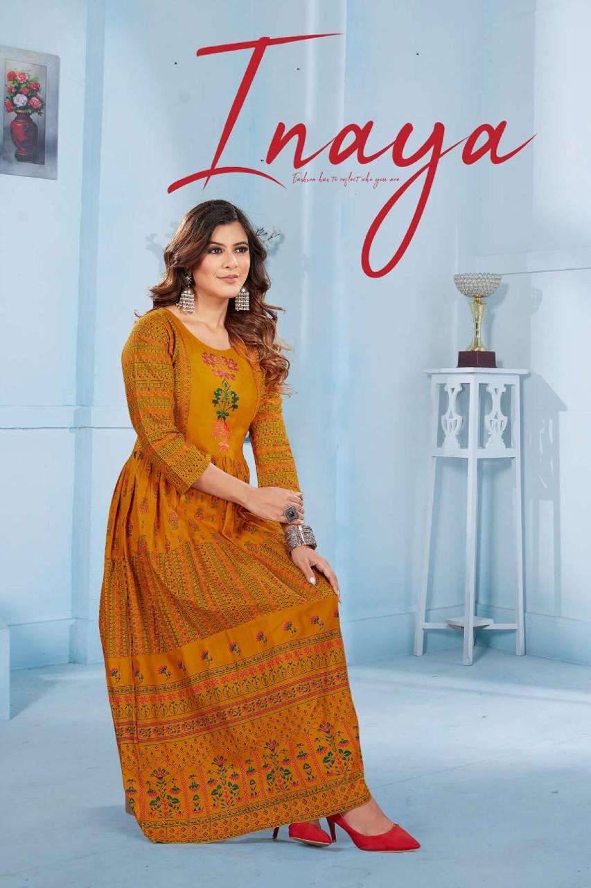 GOLDEN INAYA Heavy  Rayon KURTI CATALOG WHOLESALER BEST RATE