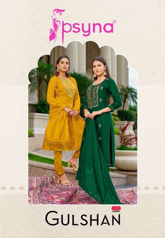 gulshan by psyna silk readymade designer 3 piece set