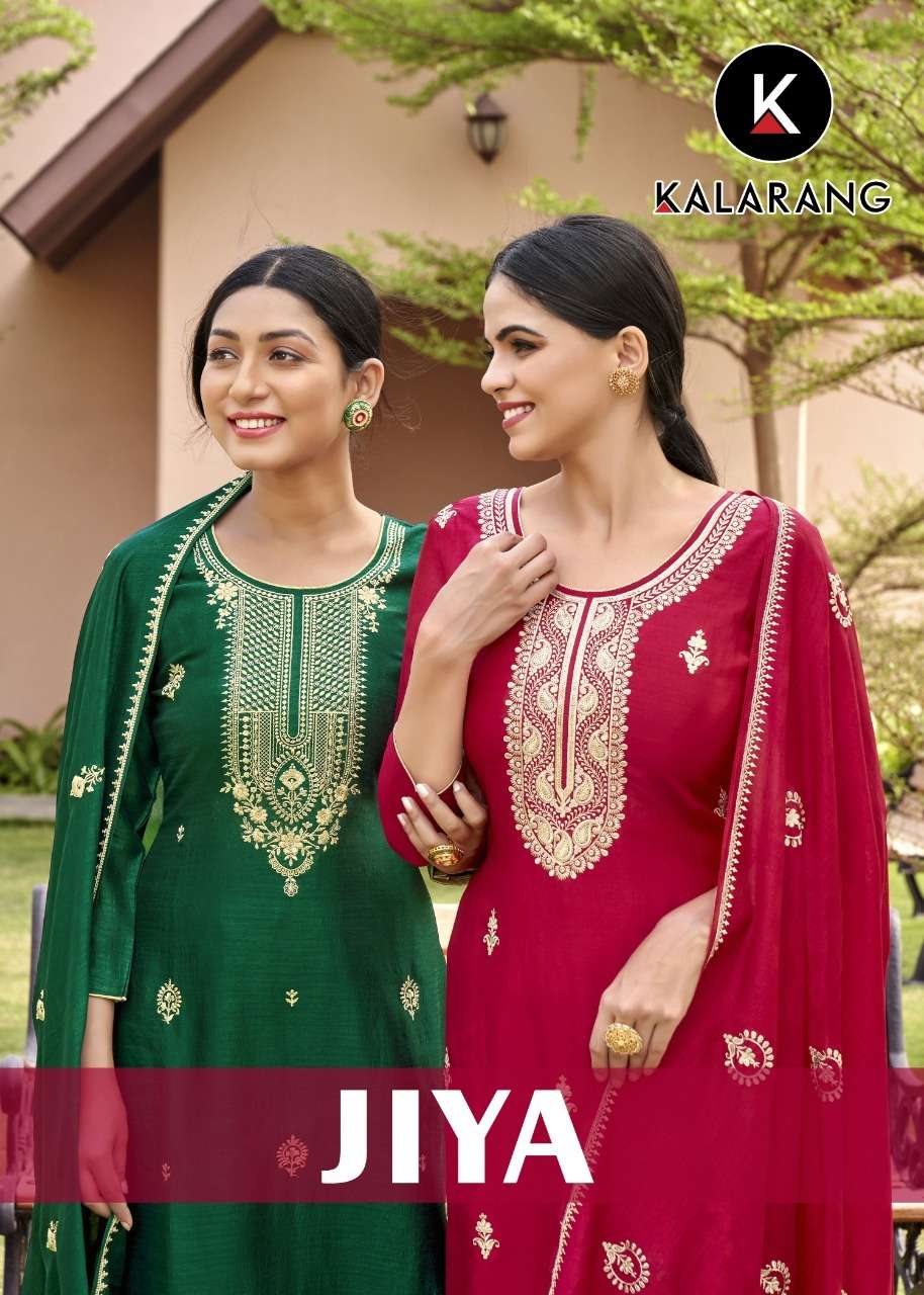 jiya by kalarang vichitra silk casual wear dress materials