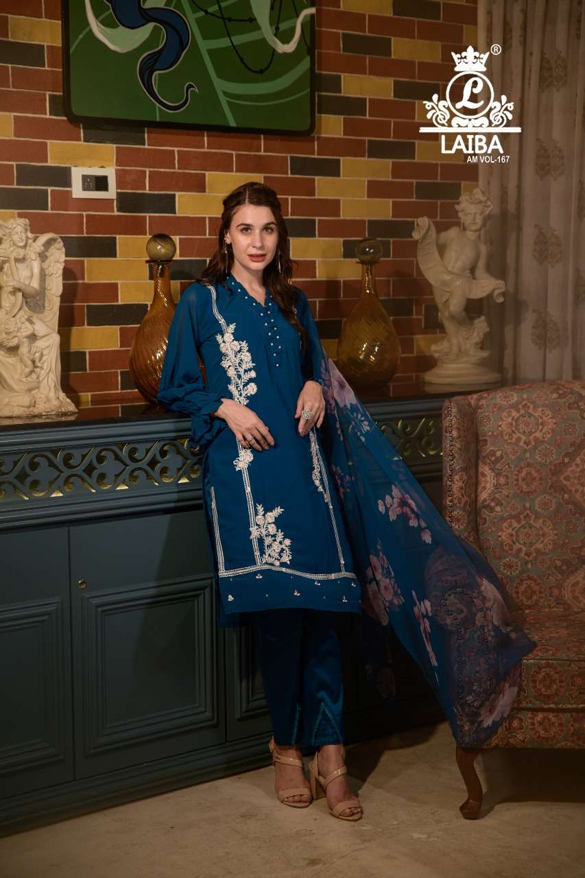 laiba designer present am vol 167 georgette fancy embroidery readymade pakistani dresses