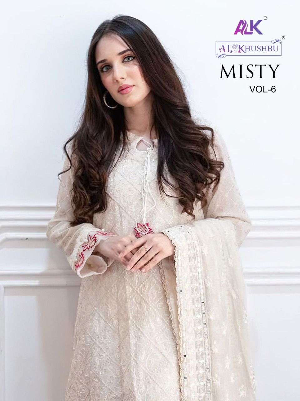 misty vol 6 by al khushbu georgette embroidery pakistani dresses