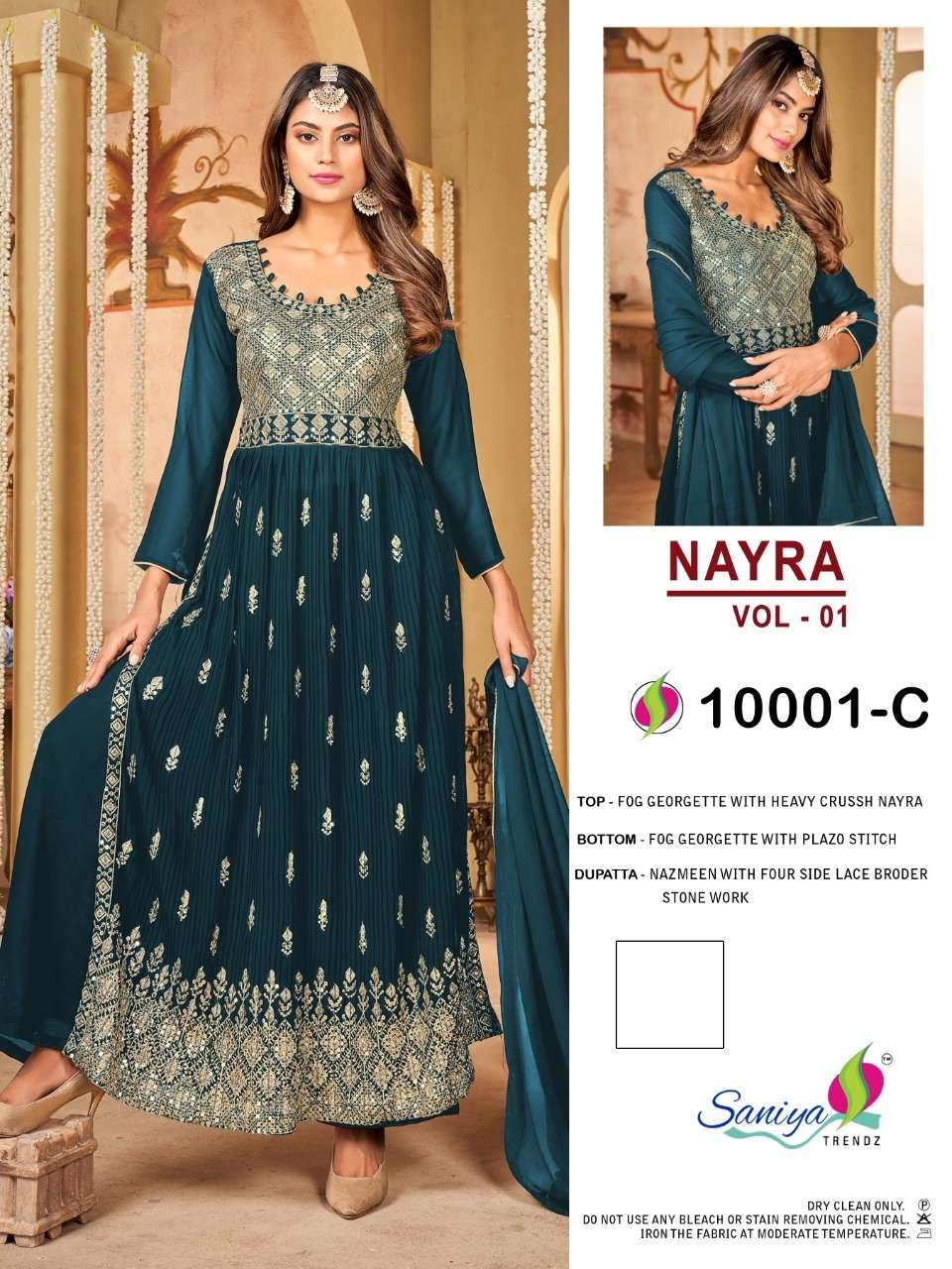 nayra vol 1 by saniya trendz georgette nyra style salwar suit