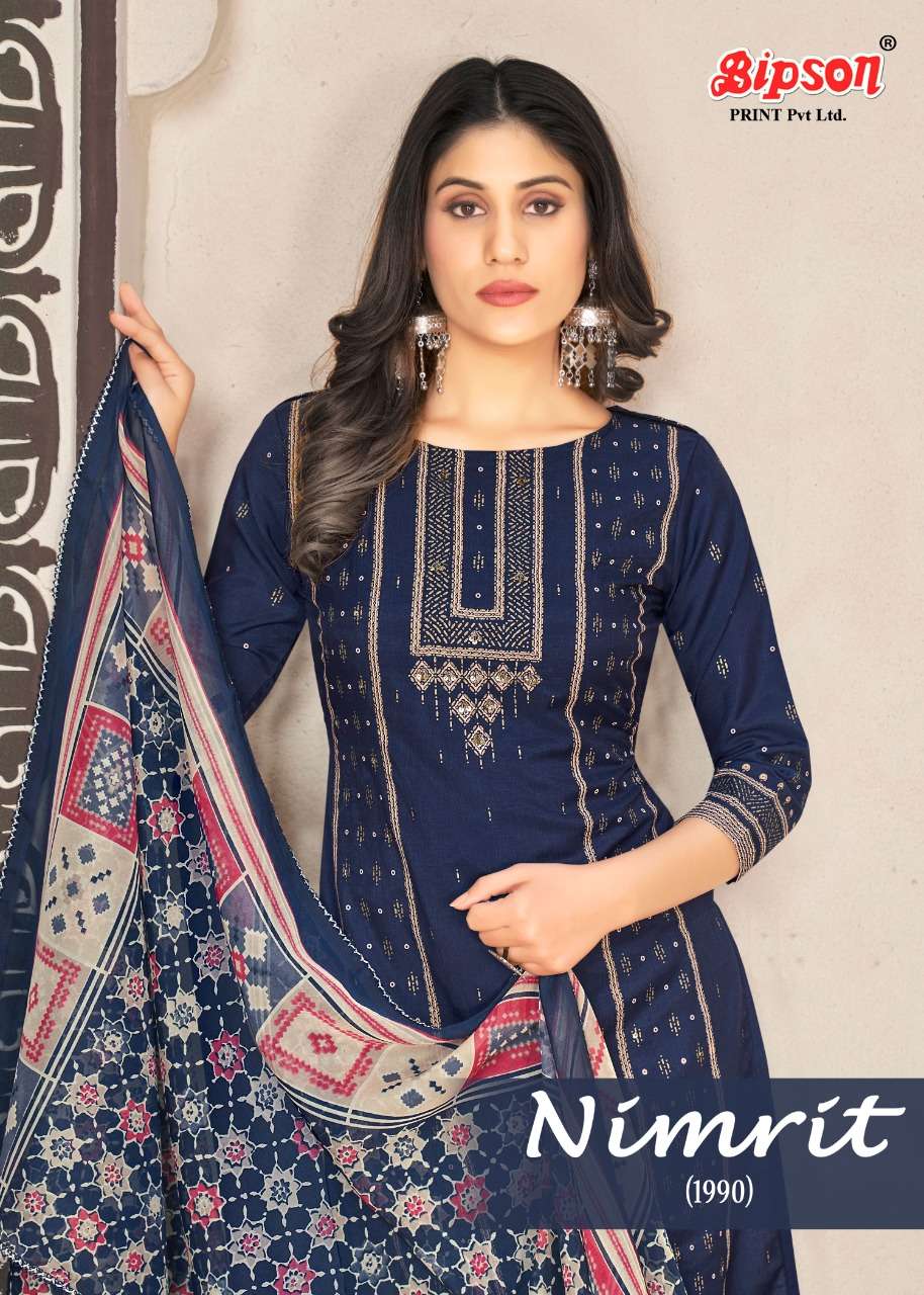 nimrit 1990 by bipson muslin casual fancy salwar kameez