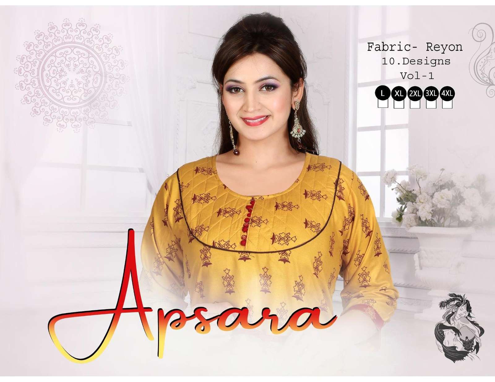 PLATINUM APSARA Reyon Screen print KURTI CATALOG WHOLESALER BEST RATE