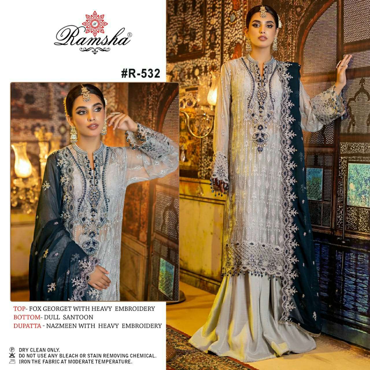 ramsha r 532 georgette pakistani super hit single piece 