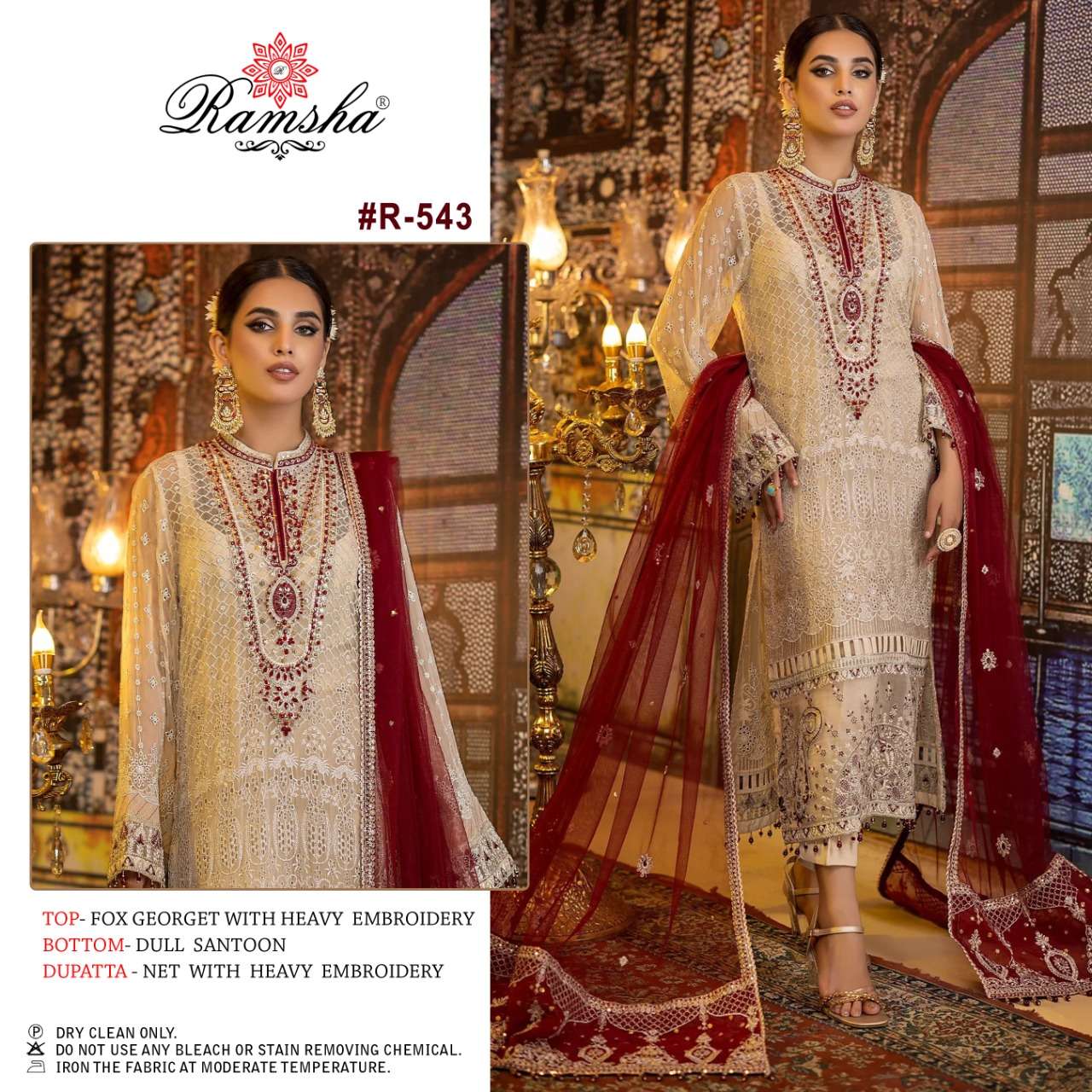 ramsha r 543 georgette embroidery pakistani designer salwar kameez