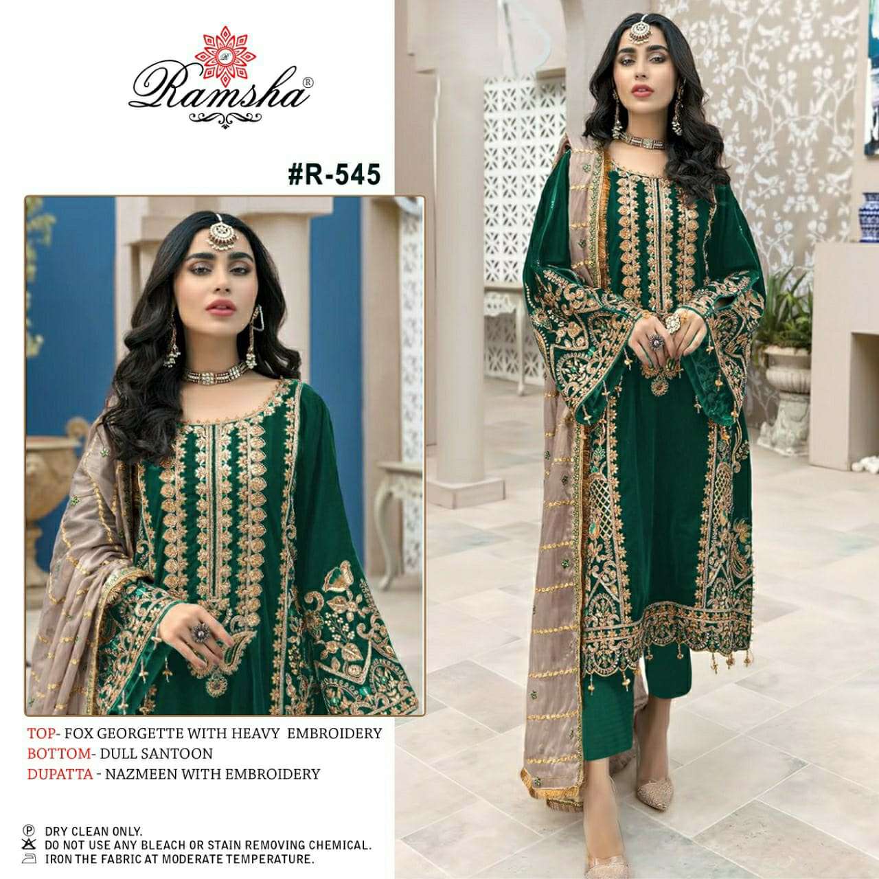 ramsha r 545 superhit single design pakistani dress