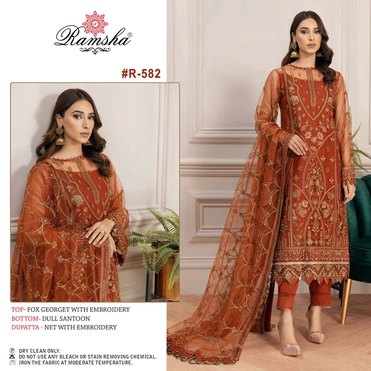 ramsha r 582 superhit pakistani single piece suit