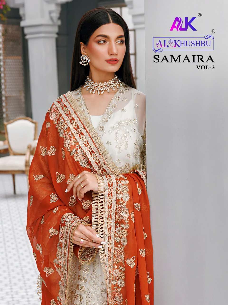 samaira vol 3 by al khushbu georgette pakistani fancy salwar kameez