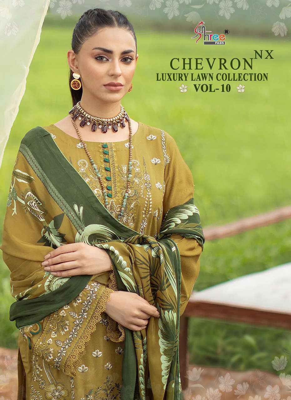 shree fabs chevron luxury lawn vol 10 nx pakistani dresses 