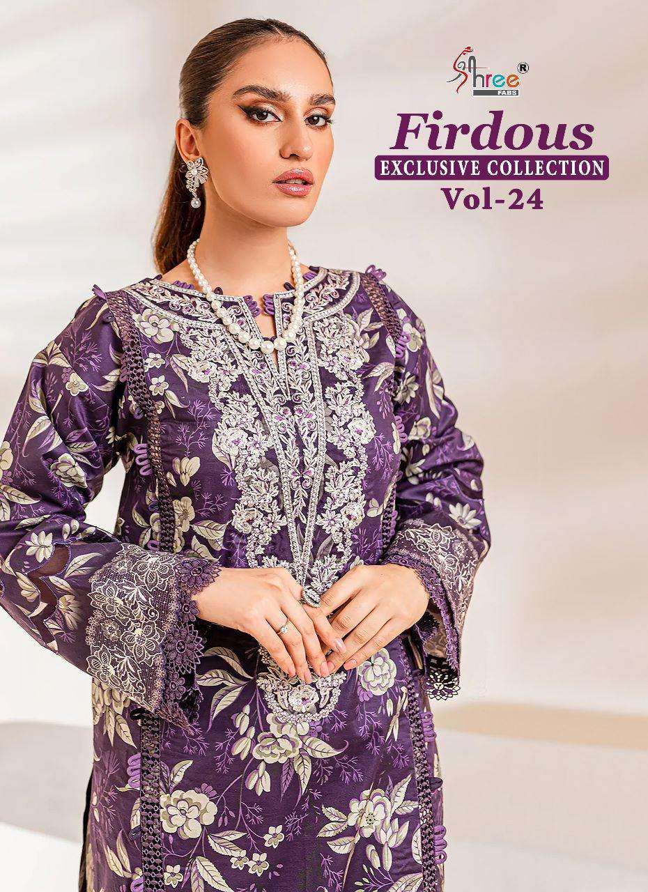 shree fabs firdous exclusive vol 24 cotton pakistani style dresses