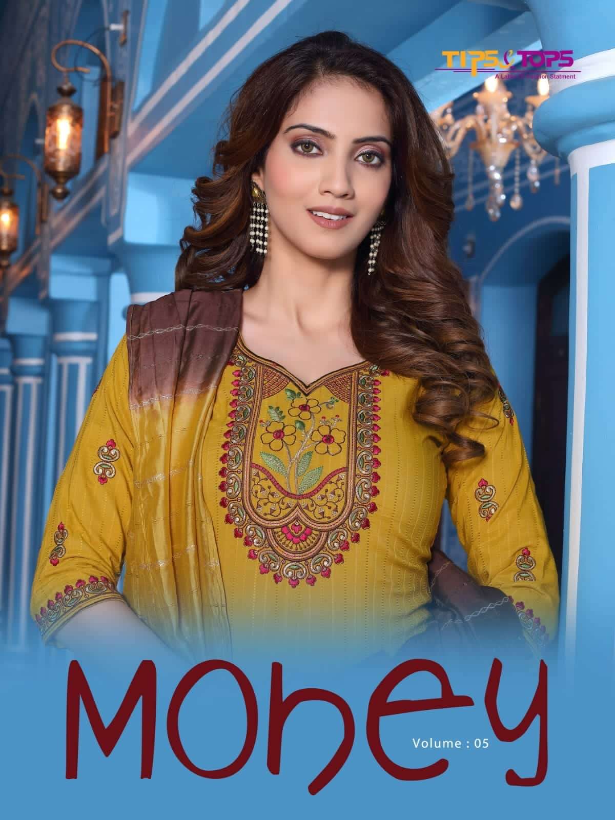 TIPS & TOPS Mohey Vol 05 Viscos Chinon Slub READYMADE SUIT CATALOG WHOLESALE BEST RATE