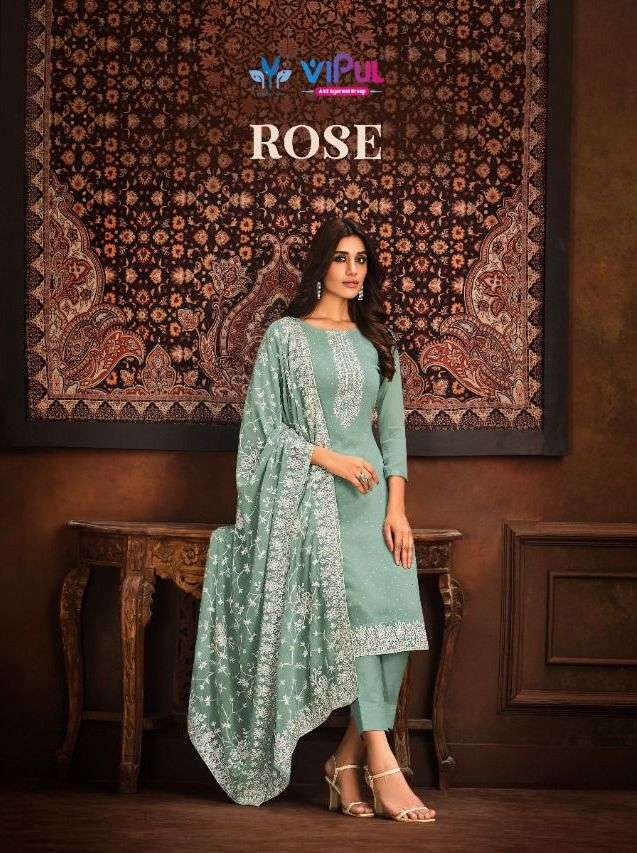 vipul rose georgette embroidery classy elegant salwar kameez