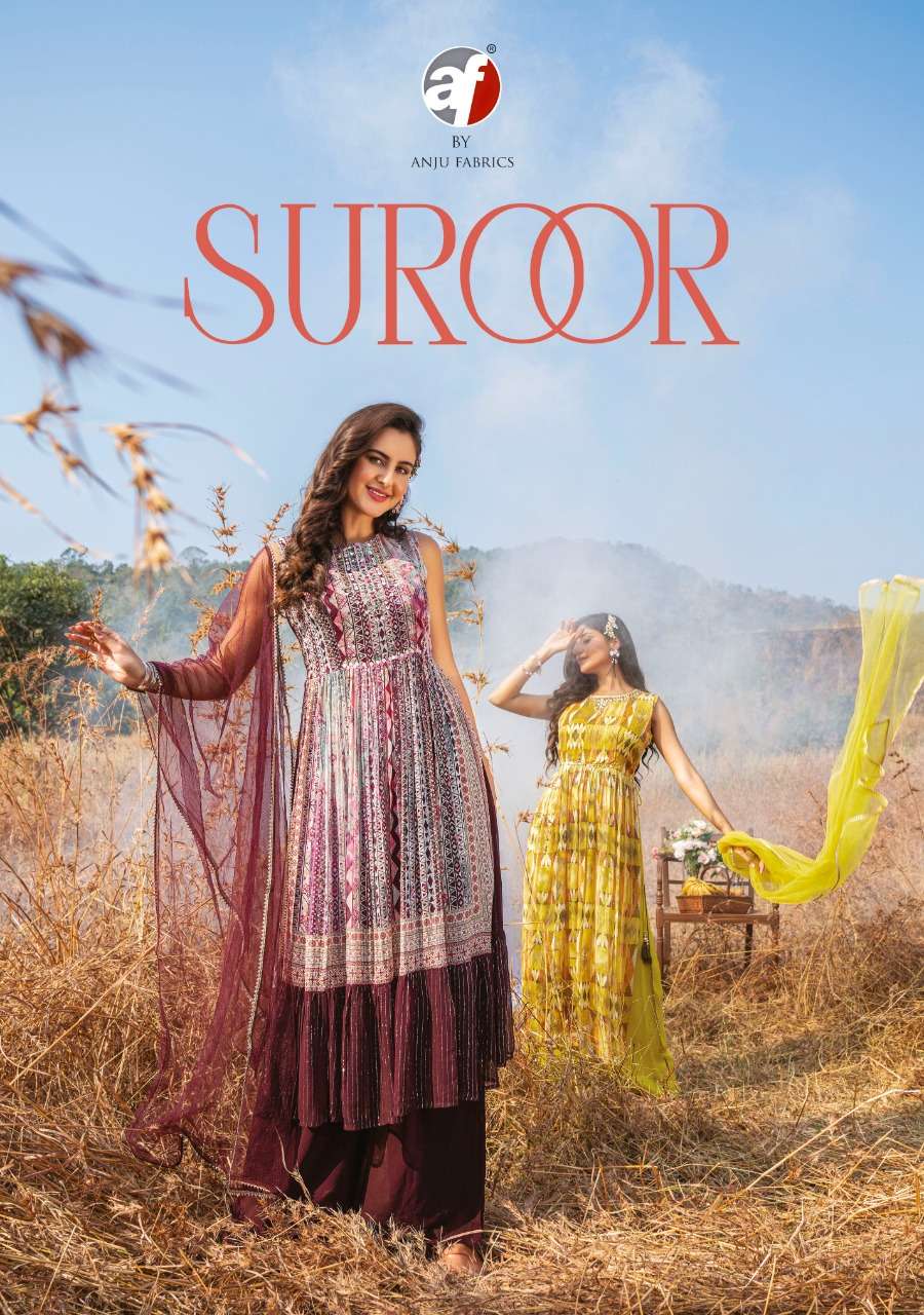 anju fab suroor nyra kurti plazzo and dupatta set new collection 