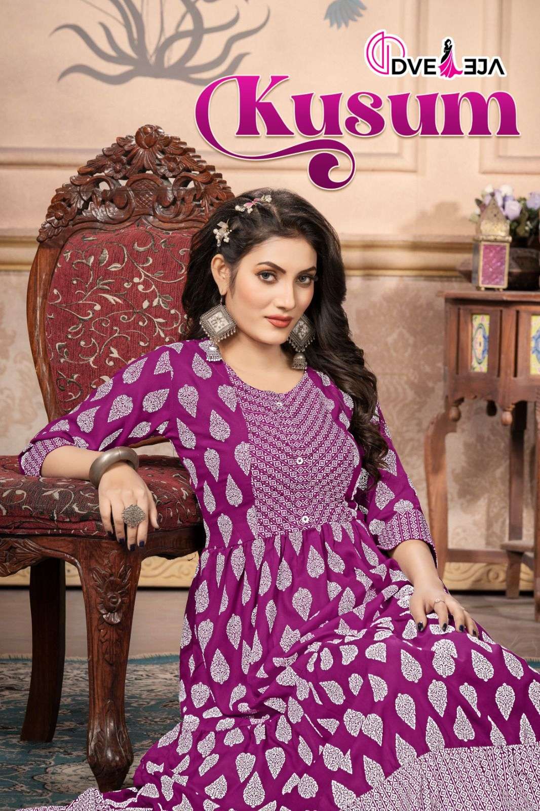 DVEEJA KUSUM REYON 14KG BATIK PRINT LONG KURTI CATALOG WHOLESALER BEST RATE