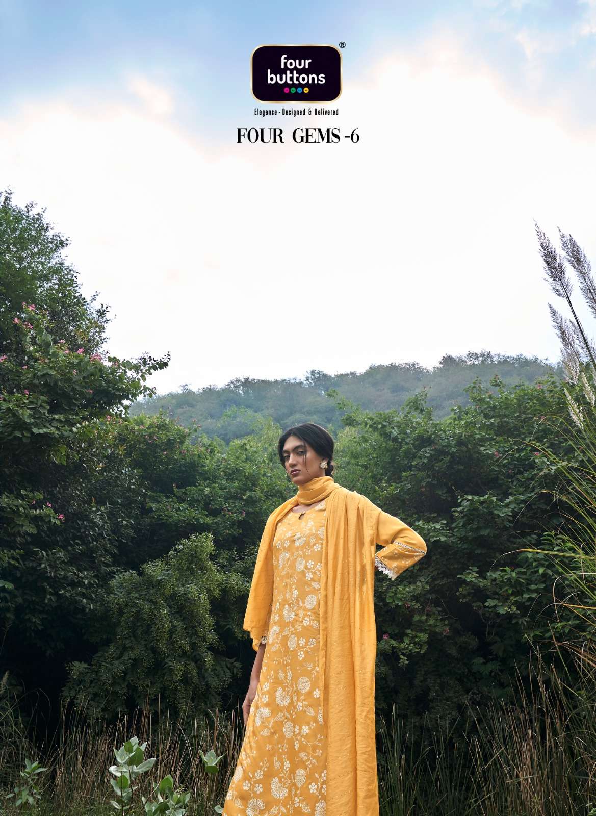 four gems vol 6 by four buttons full stitch designer salwar kameez