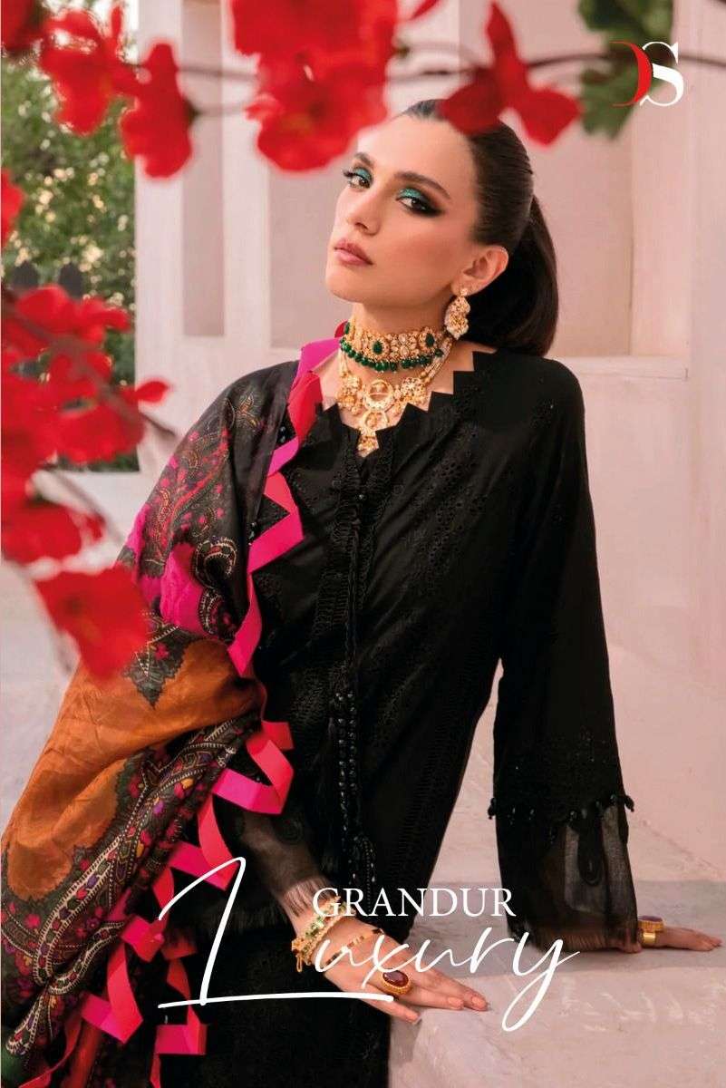 grandur luxury by deepsy cotton patch work pakistani suits