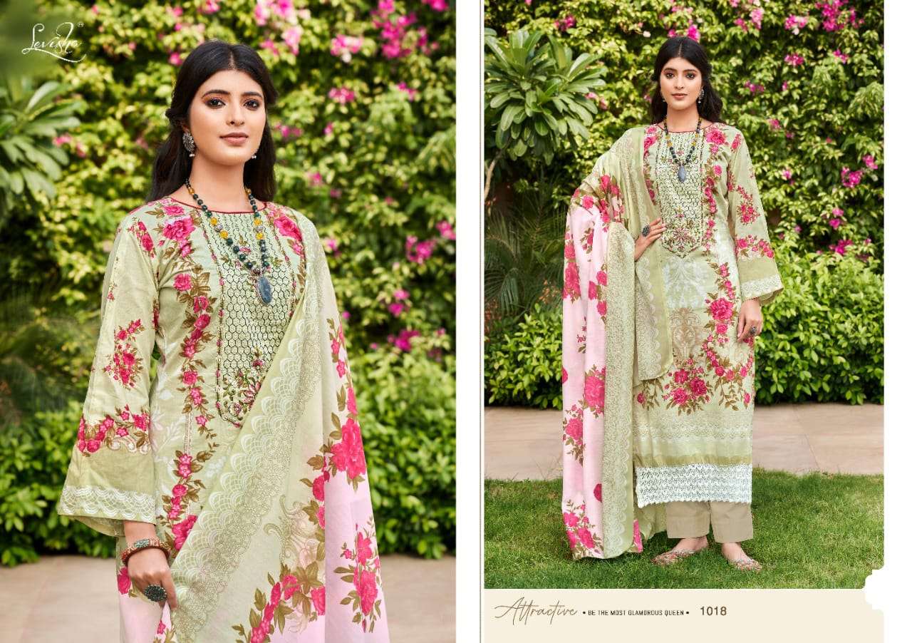 levisha jashn e ishq cambric cotton pakistani dress materials