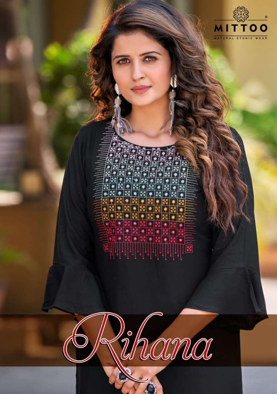 mittoo present riha rayon daily wear fancy kurtis