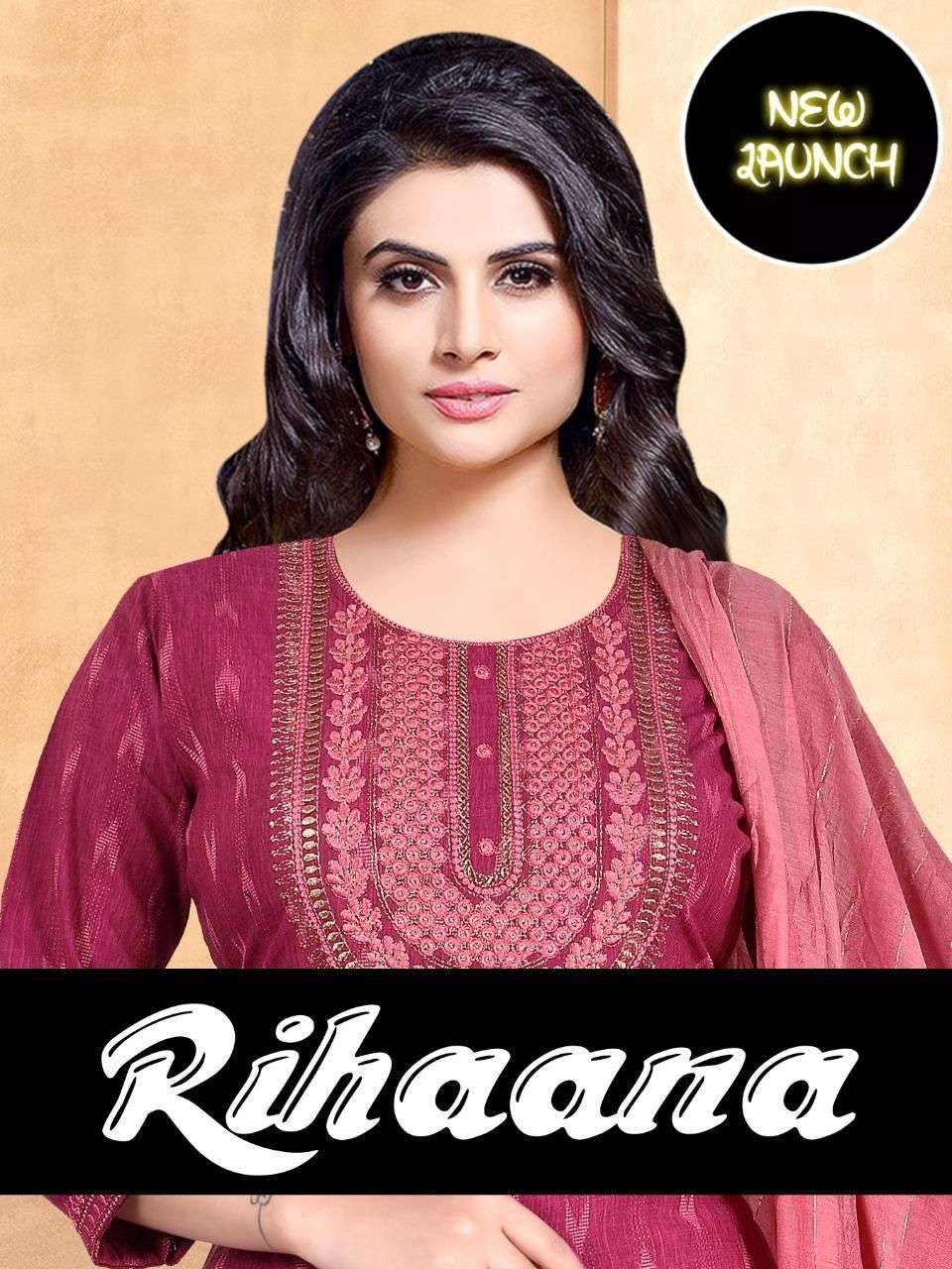 PLATINUM RIHA V.2 EKAT TOP WITH  EMBROIDERY WORK READYMADE SUIT CATALOG WHOLESALER BEST RATE