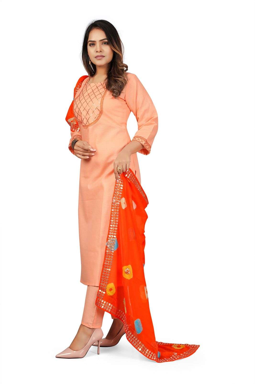 pr 1066-1072 readymade kurta with bottom and dupatta set 