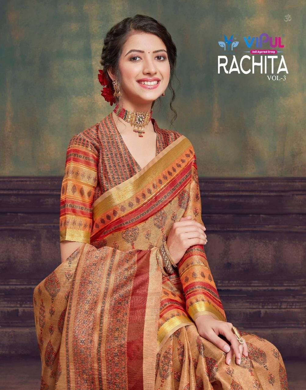 rachita vol 3 by vipul bhagalpuri saree with zari border concept