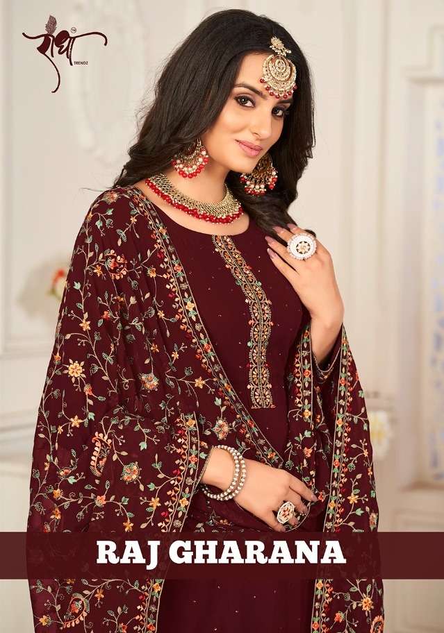 radha trendz raj gharana georgette heavy embrodary work salwar kameez