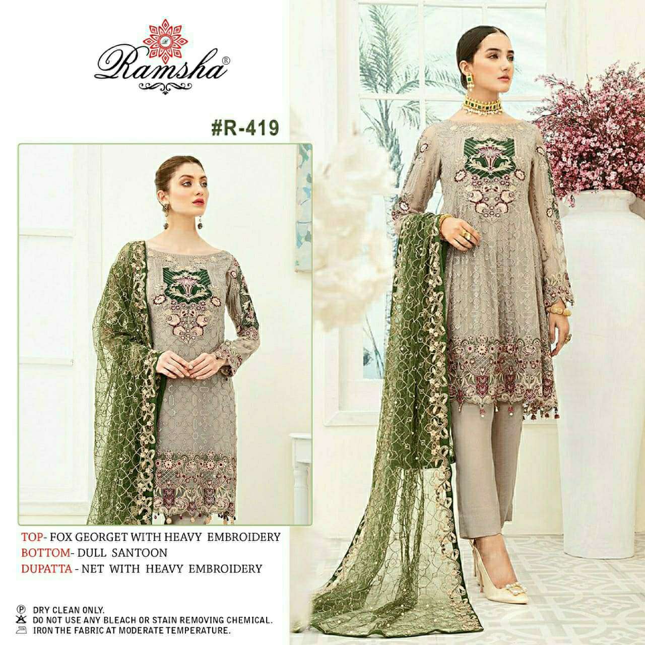 ramsha r 419 georgette pakistani single pakistani suit