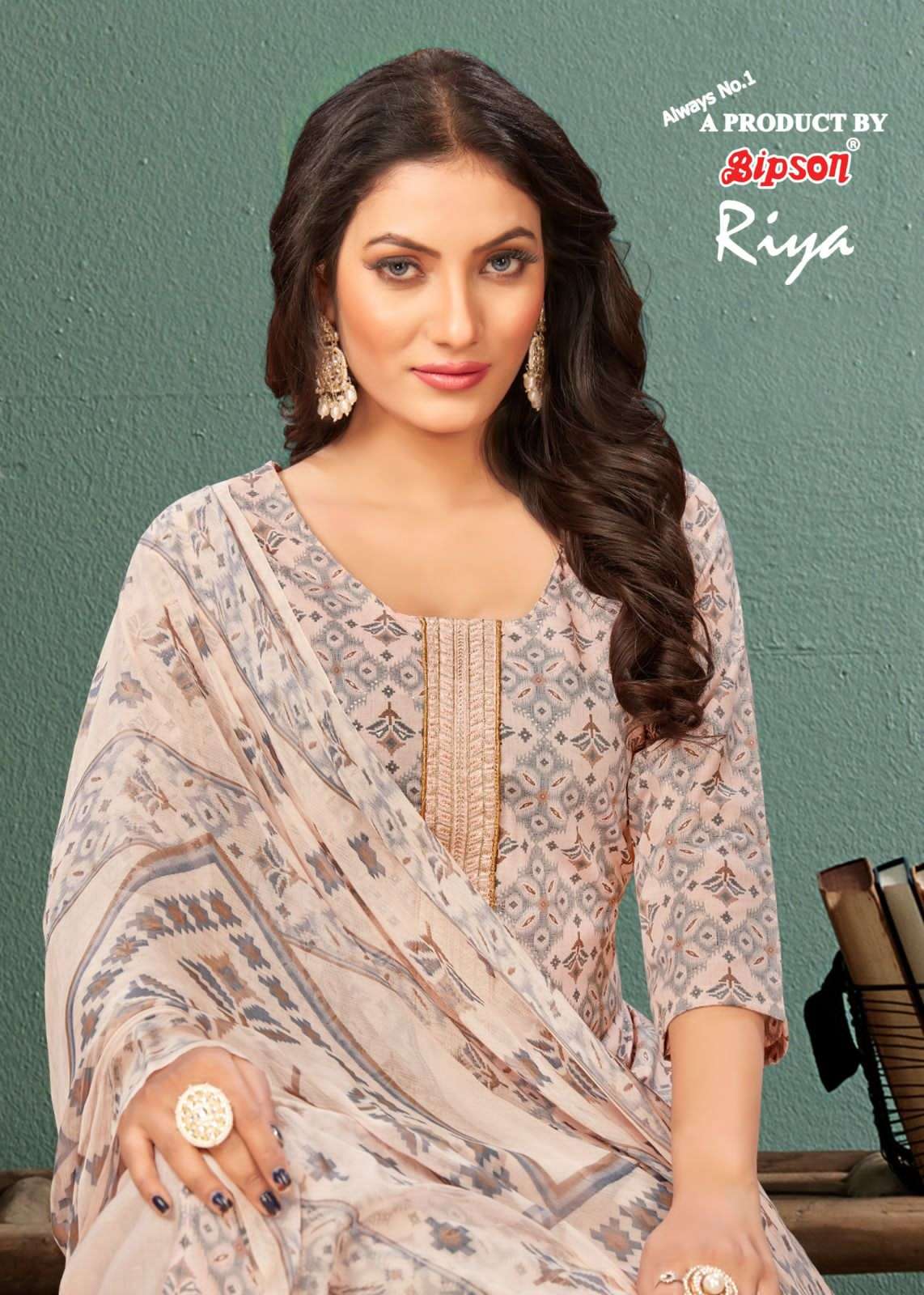 riya 2068-2069 by bipson cotton work casual dress materials