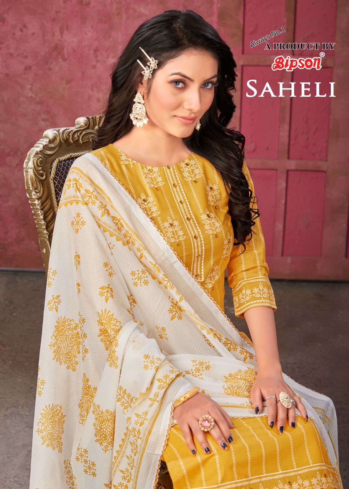 saheli 2041-2042 by bipson cotton summer wear dress materials