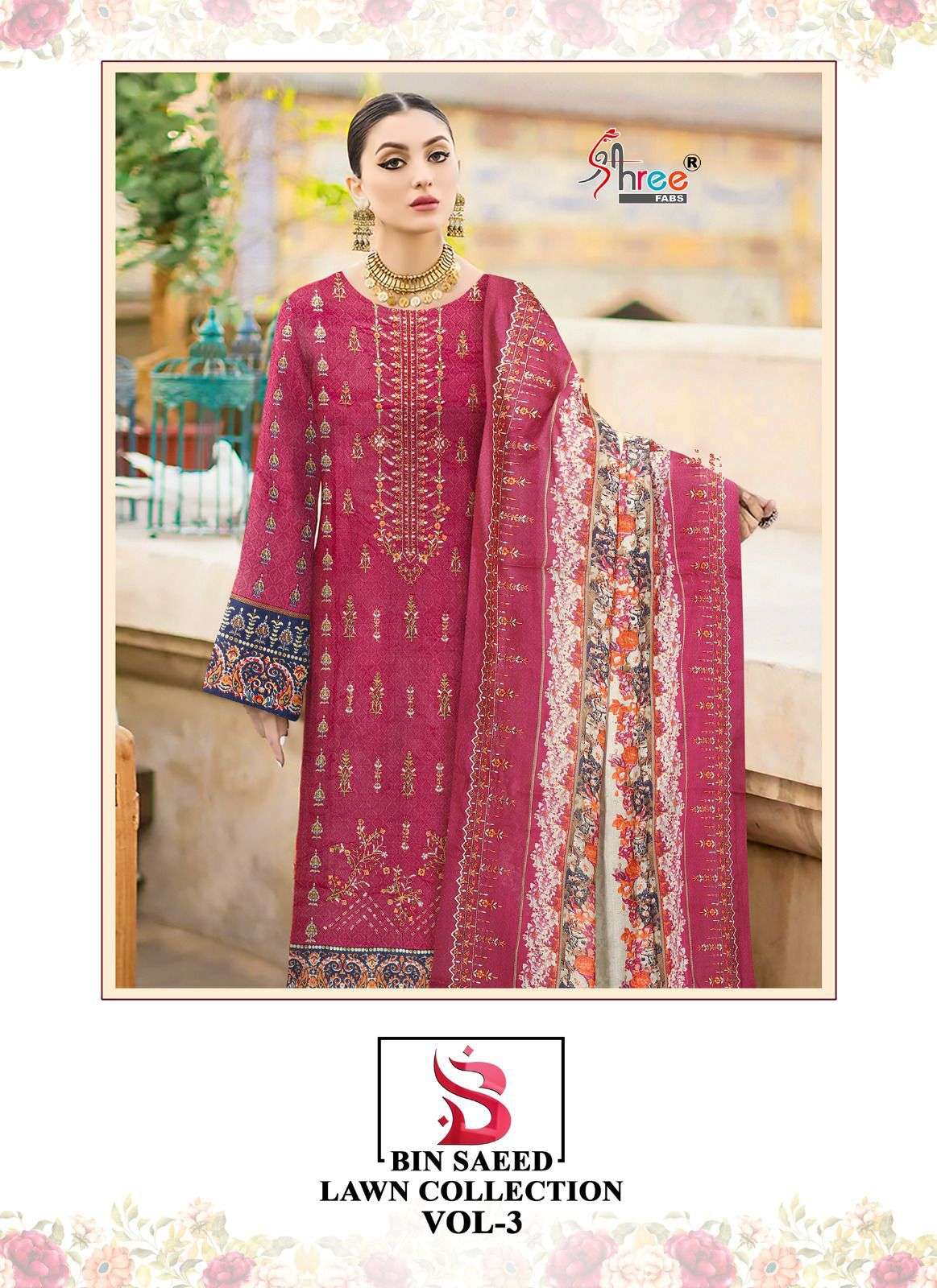 shree fabs bin saeed lawn vol 3 designer pakistani suit