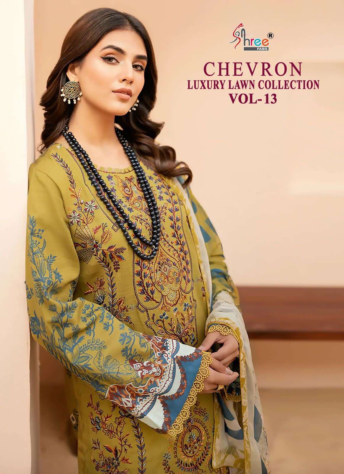 shree fabs chevron luxury lawn vol 13 pakistani salwar kameez