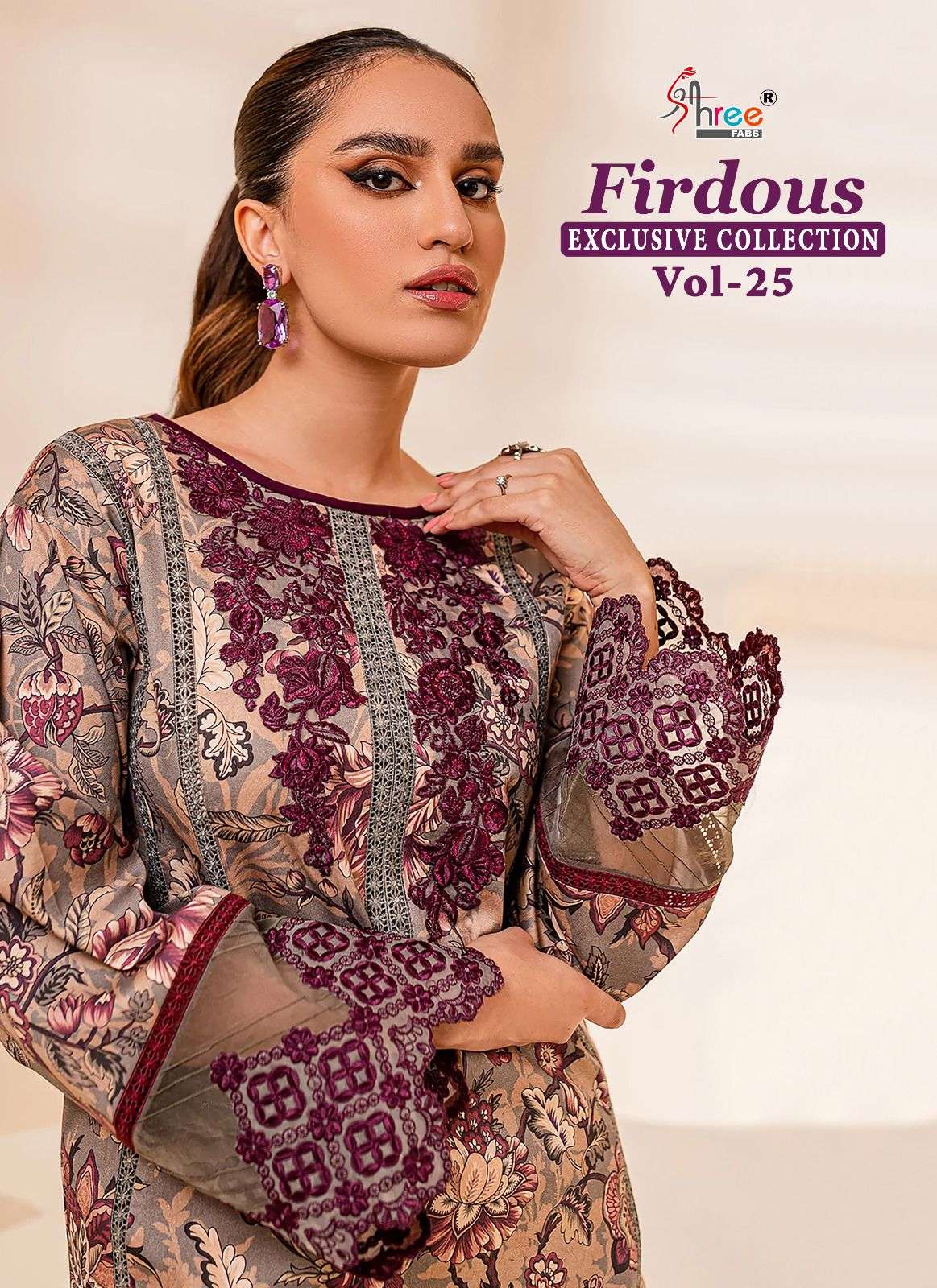 shree fabs firdous exclusive vol 25 cotton embroidery pakistani dresses