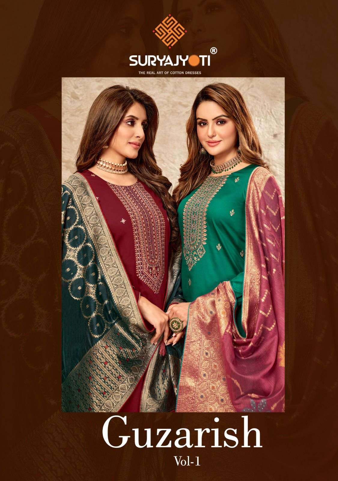 suryajyoti guzarish jaam satin ladies suits wholesale 