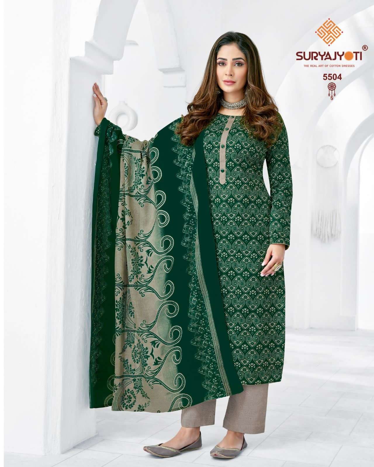 suryajyoti trendy cotton vol 55 cotton dupatta suits