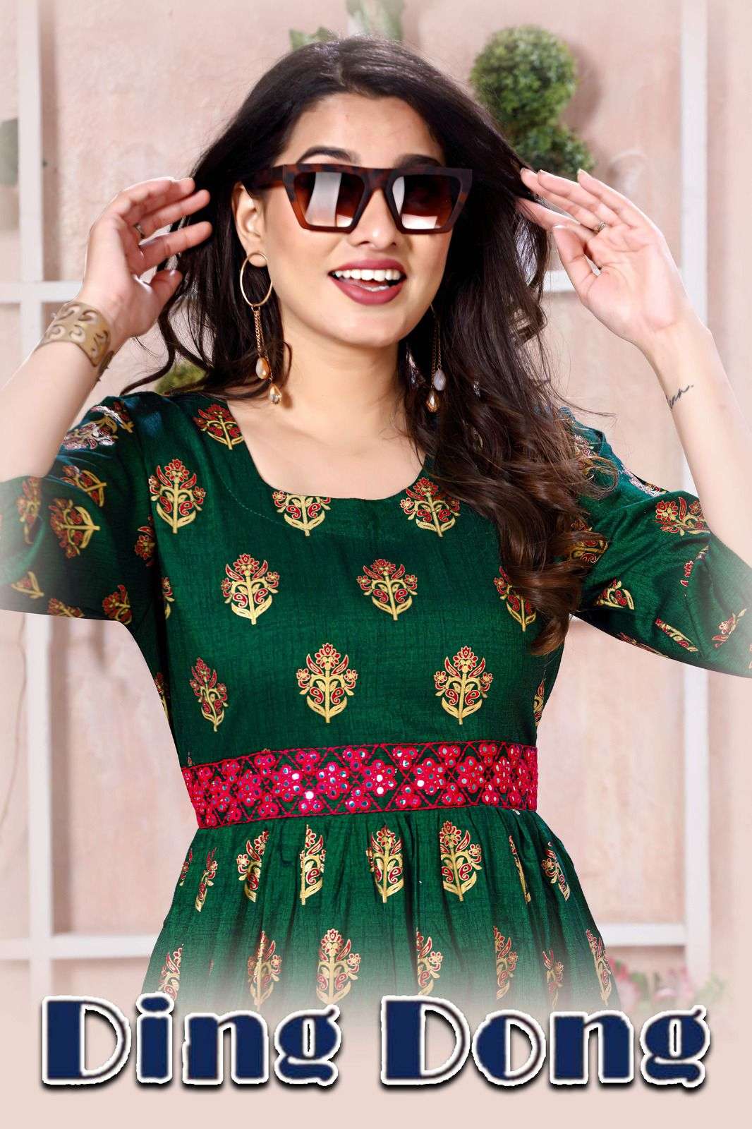 TRENDY DING DONG HEAVY RAYON TWO TONE FABRIC KURTI CATALOG WHOLESALER BEST RATE