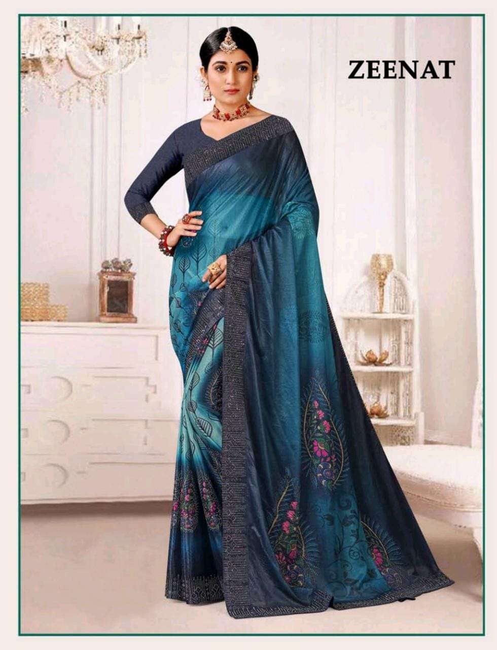 Zeenat by ranjna saree siroski diamond party wear saree collction 