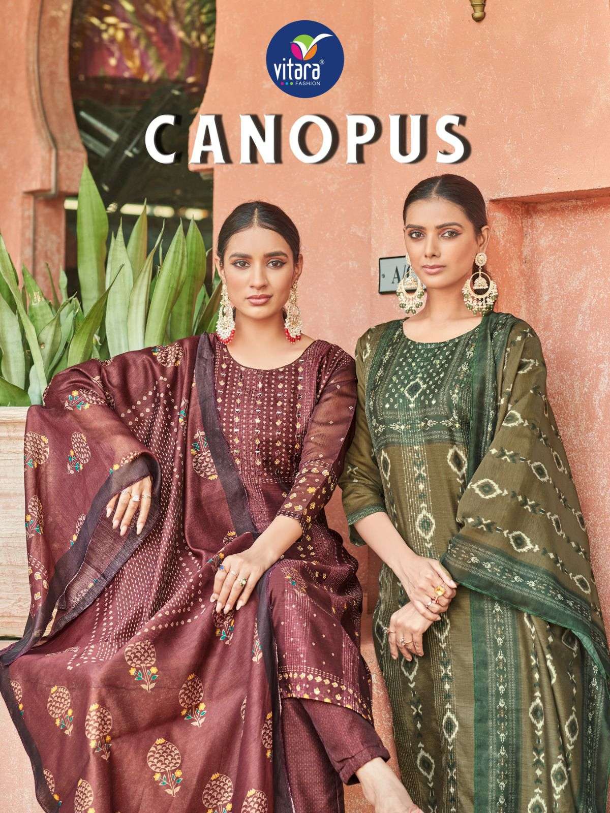 canopus by vitara fashion readymade viscose printed kurti with pant and dupatta 