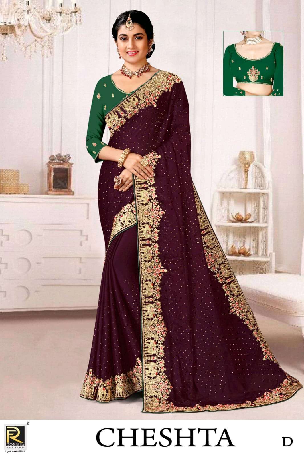 Cheshta by ranjna saree embroidery worked super hit collection 