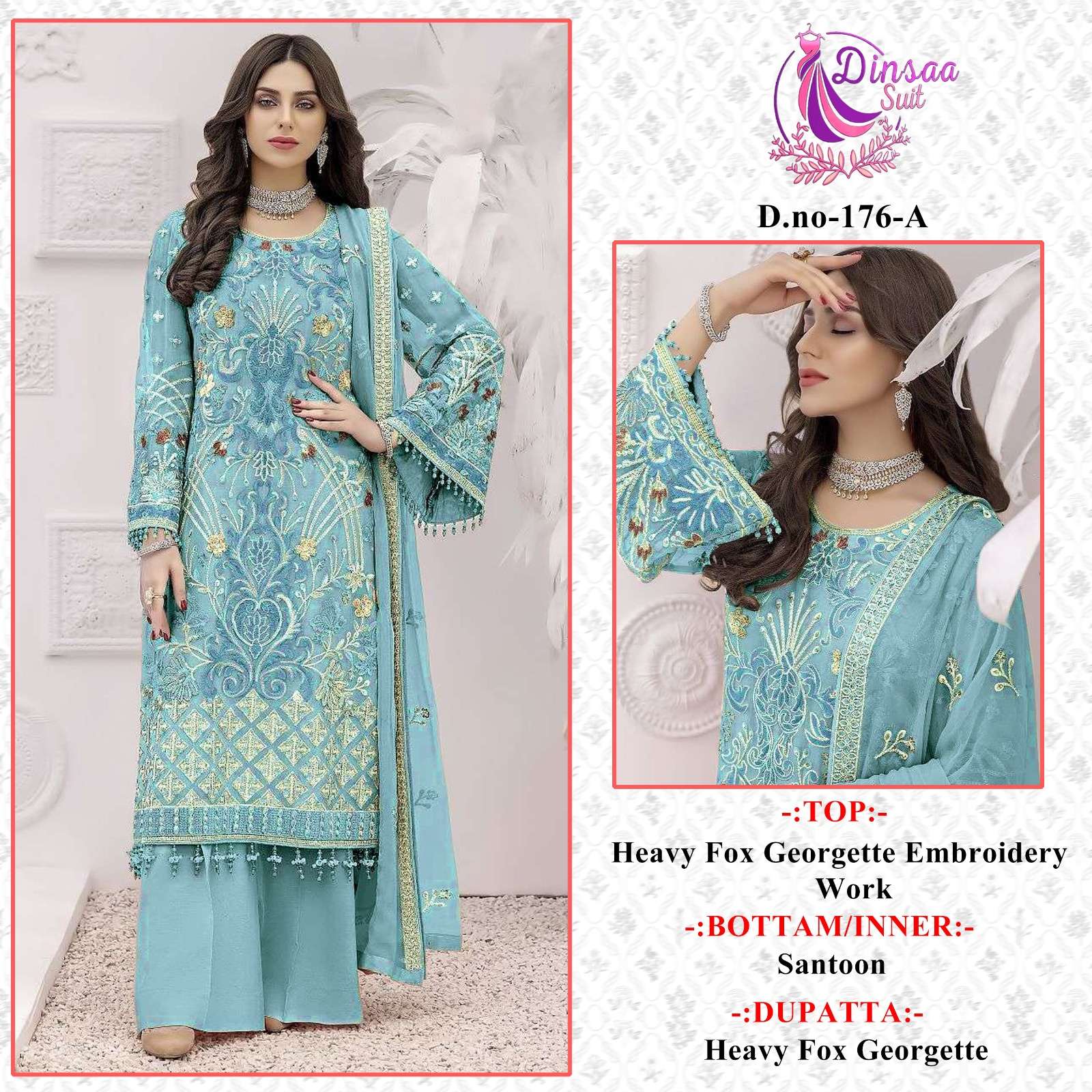 dinsaa suit 176 design pakistani dresses 