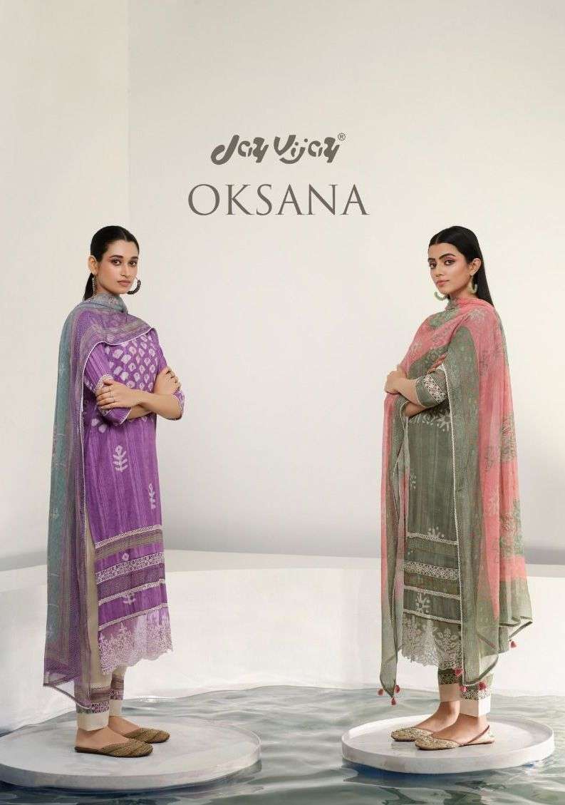 jay vijay present oksana pure cotton unstitch salwar suit wholesaler