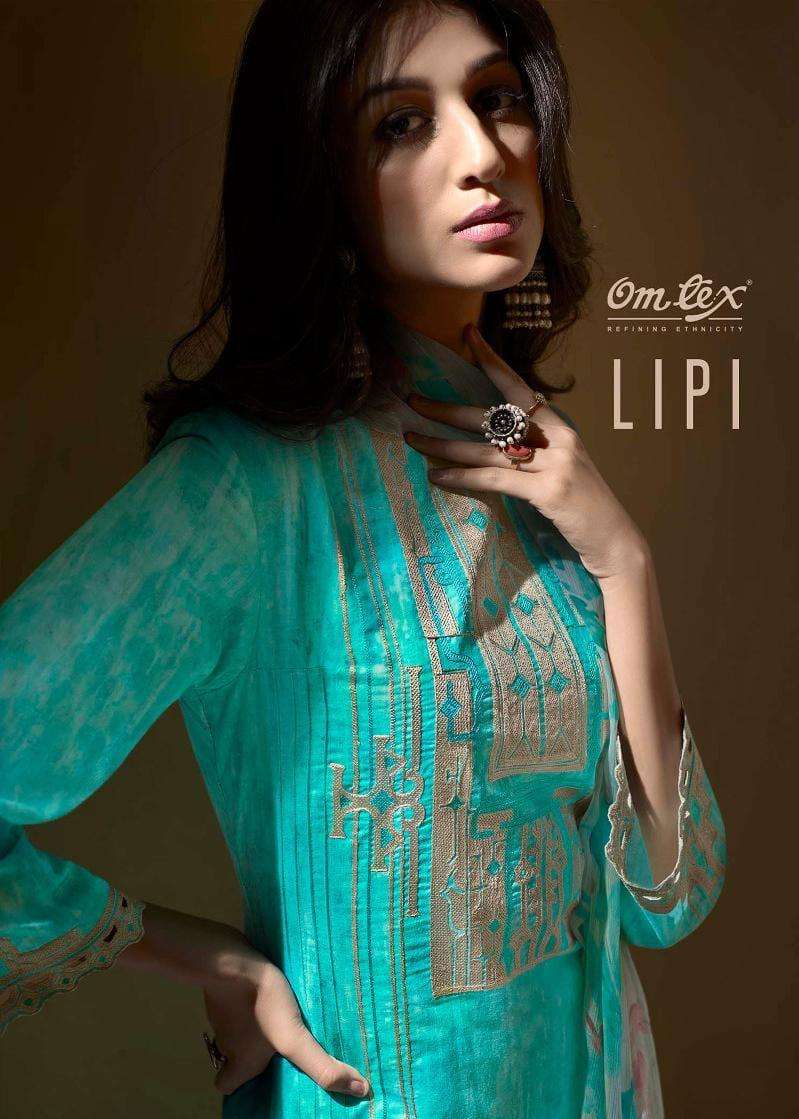 omtex present lipi cotton digital printed thread work embroidery salwar kameez collection 