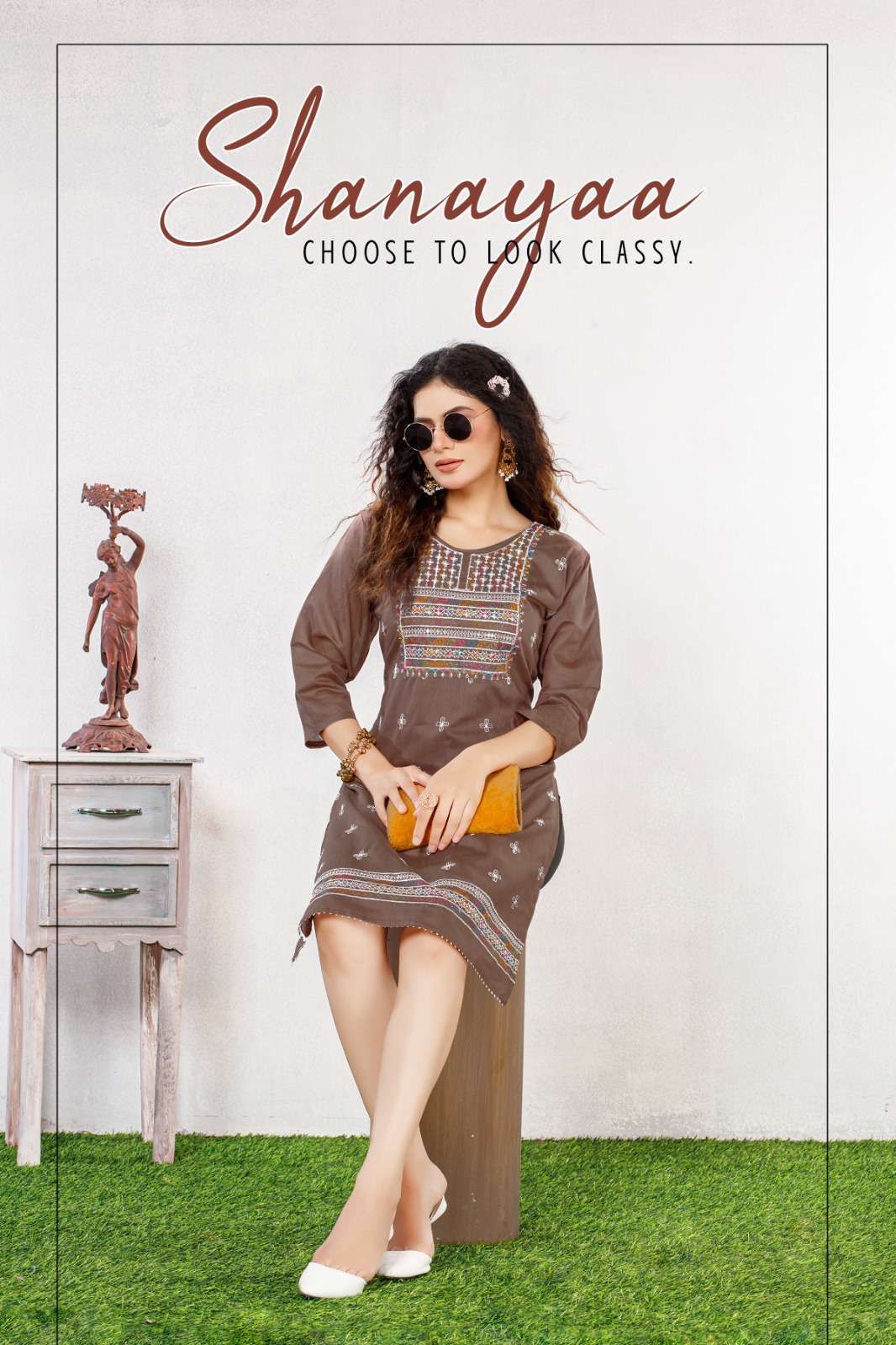 p r clothing shanayaa chanderi silk with malai crape full stitched kurtis