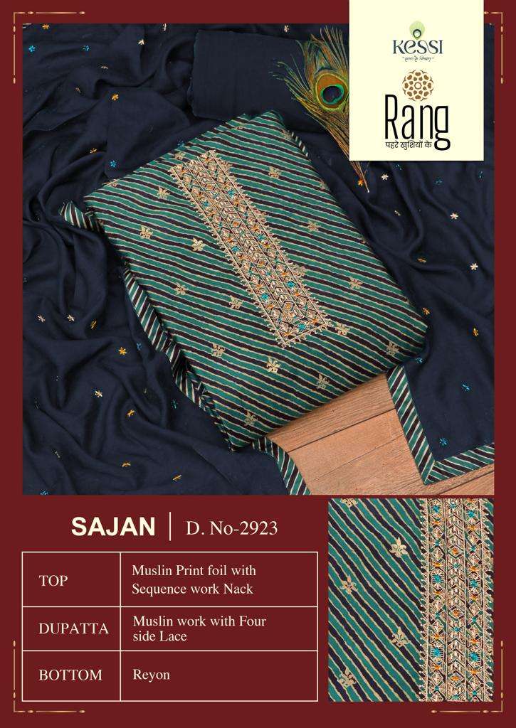 rang sajan muslin fancy ladies suits 