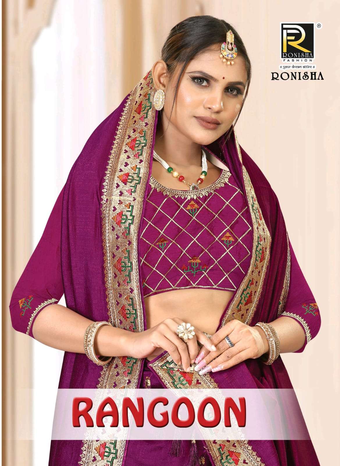 Rangoon by ranjna saree work border blouse beautiful saree collection 